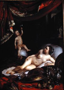 An Allegorical Vanitas with Homo Bulla (Man is Like a Bubble) och Woman World (Lady World) 1654 (olja på duk)