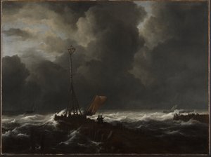 Grovt hav vid en brygga av Jacob van Ruisdael