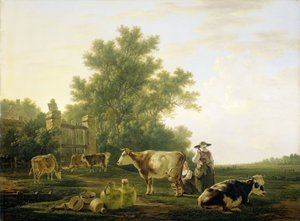 Mjölkningstid av Jacob van Strij