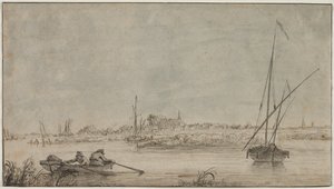 Utsikt över Dordrecht från floden, 1775-1815.