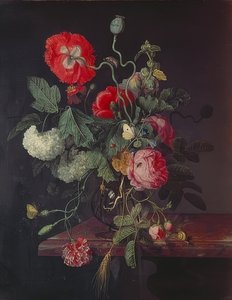 Blommor i en glasvas. 1667