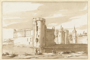 Utsikt över slottet St. Aldegonde i West-Souburg av Jacob van der Ulft (attributed to)
