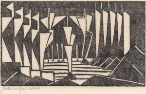 Komposition (Segling på en sjö) av Jacoba van Heemskerck (signed by artist)
