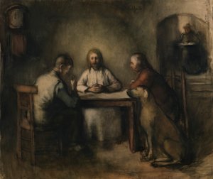 Nattvarden i Emmaus (akvarell på papper)