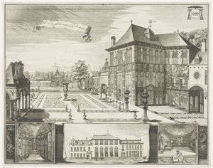 Utsikt över Rubens House i Antwerpen Utsikt över Hilwerue-huset i Antwerpen Parties de la maison Hilwerue Aanvers 1692 (titel på objekt)
