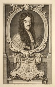 Porträtt av Daniel, Earl of Nottingham, illustration från "Heads of Illustrious Persons of Great Britain", pub. av Knapton, London 1742 (gravyr) av Jacobus Houbraken