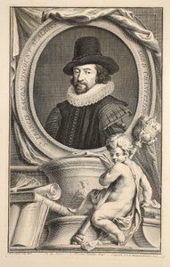 Porträtt av Francis Bacon, Viscount av St Albans, illustration från "Heads of Illustrious Persons of Great Britain", pub. av Knapton, London 1742 av Jacobus Houbraken