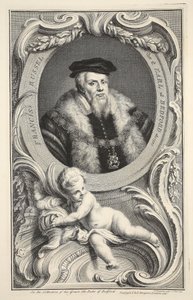 Porträtt av Francis Russell, illustration från "Heads of Illustrious Persons of Great Britain", utgiven av Knapton, London 1742. av Jacobus Houbraken