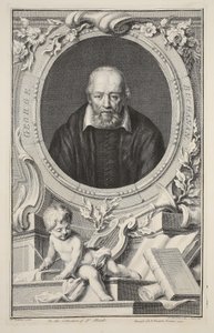 Porträtt av George Buchanan, efter Frans Pourbus, illustration från "Heads of Illustrious Persons of Great Britain", utgiven av Knapton, London 1742. av Jacobus Houbraken