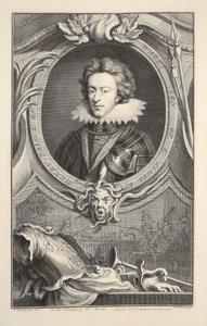 Porträtt av Henry, Prince of Wales, illustration från "Heads of Illustrious Persons of Great Britain", pub. av Knapton, London 1742 av Jacobus Houbraken