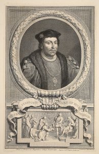 Porträtt av Henry Stafford, hertig av Buckingham, illustration från "Heads of Illustrious Persons of Great Britain", pub. av Knapton, London 1742