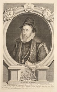 Porträtt av Thomas Sackville, earl av Dorset, baron av Buckhurst, illustration från "Heads of Illustrious Persons of Great Britain", pub. av Knapton, London 1742 av Jacobus Houbraken