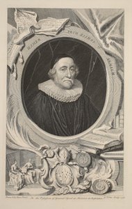 Porträtt av Usher, ärkebiskop av Armagh, illustration från "Heads of Illustrious Persons of Great Britain", utgiven av Knapton, London 1742. av Jacobus Houbraken