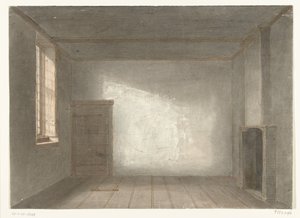 Cornelis de Witts rum i fängelset The Gevangenpoort, Haag, 1844