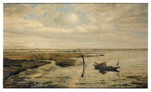 Marsh nära Putte (olja på panel)
