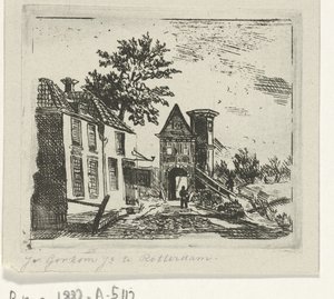 Stadsbild med grind