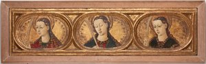 Three Virgin Martyrs (måla på träpanel)