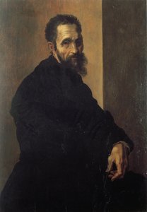 Porträtt av Michelangelo Buonarroti dit Michelangelo (Michelangelo eller Michel Ange