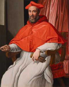 Porträtt av Niccolo Gaddi (1537-1591), i kardinalsdräkt och med handskar i handen