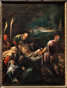 Begravning av Kristi kropp, ca 1580 (olja på duk) av Jacopo (1510 92) Bassano