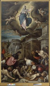 St. Roch besöker pestens offer, ca 1575 (olja på duk) av Jacopo Bassano
