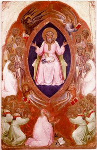 Centralpanelen i Polyptych of Revelation: The Vision of Saint John the Evangelist. Detrempe på trä av Jacobello Alberegno (ca 1367-1397) 1360-1390. Gallerie dell