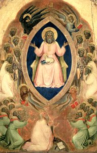 Gud Fadern tronade från Apokalypsens polyptyk, efter 1343 (tempera på panel med guld)
