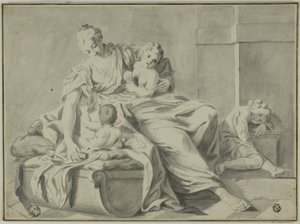 Mor och tre barn av Jacopo Amigoni