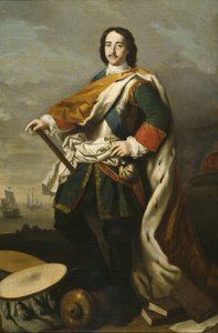 Pierre I le Grand, tsar de Russie - Porträtt av kejsar Peter I den store (1672-1725), av Amigoni, Jacopo (1675-1752). Olja på duk. Mått: 210x139 cm. Nationalmuseum Stockholm