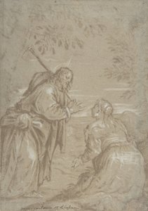 Kristus visar sig för Maria Magdalena Noli Me Tangere, ca. 1560. av Jacopo Bassano.