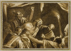 Kristus krönt med törnar av Jacopo Bassano