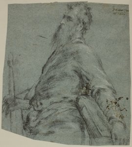 Halvfigurstudie för Saint Paul av Jacopo Bassano
