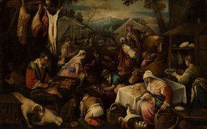 Marknadsscen av Jacopo Bassano