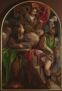 St. Justina av Padua tronade med St. Sebastian, St. Anthony Abbot och St. Roch, ca 1557-60 av Jacopo Bassano