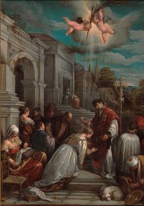Saint Valentine döper Saint Lucilla, 1575