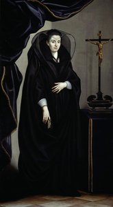 Porträtt av en adelskvinna klädd i sorg, ca. 1600. av Jacopo Chimenti