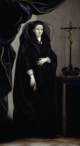 Porträtt av en adelskvinna klädd i sorg, ca 1600 (olja på duk)