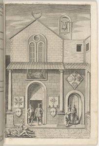 Fasaden på den lilla kyrkan [skylt E] av Jacopo Ligozzi