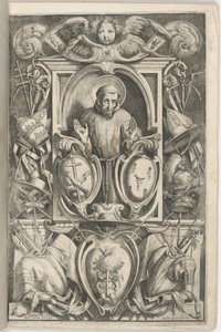 Frontispice med porträtt av Saint Francis av Jacopo Ligozzi