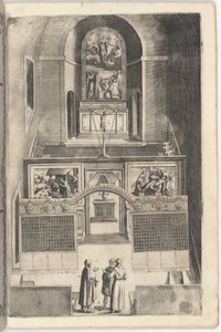 Inre av den lilla kyrkan [skylt F] av Jacopo Ligozzi