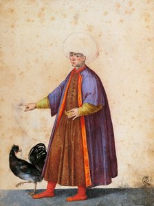 Turkisk man med turban, teckning av Jacopo Ligozzi (1547-1627) av Jacopo Ligozzi