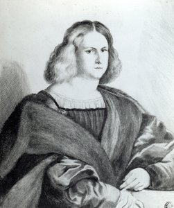 Porträtt av en ung man, tryck av Wenceslaus Hollar, 1650 av Jacopo Palma