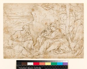 Resten på flyget till Egypten, 1400-1499 av Jacopo Palma