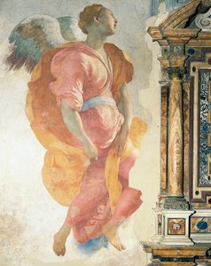 Ärkeängeln Gabriel av Giacomo Carucci känd som Pontormo (1494-1556), fresk, Capponi Chapel, Church of Santa Felicita, Florens