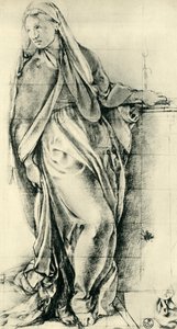 Skiss av Jungfru Maria för en bebådelse, mitten av 1500-talet, 1943. av Jacopo Pontormo