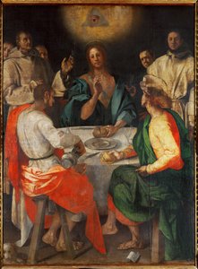 Nattvarden vid Emmaus (olja på trä) av Jacopo Pontormo