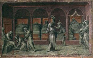 Kvinnoavdelningen på sjukhuset i St. Matthew (fresk) av Jacopo Pontormo