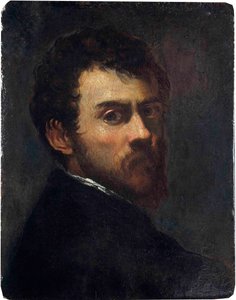""Självporträtt som en ung man"" (Självporträtt som en ung man) Målning av Jacopo Tintoretto sa Tintoretto (1518-1594) - 1548 - Olja på trä Dim 45,7x36,8 cm Victoria and Albert Museum av Jacopo Robusti Tintoretto