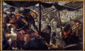 Strid mellan turkar och kristna. Jacopo Robusti Tintoretto dit Le tintoret (1518-1594) av Jacopo Robusti Tintoretto