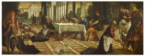 Kristus tvättar sina lärjungars fötter, ca. 1545-55 av Jacopo Robusti Tintoretto